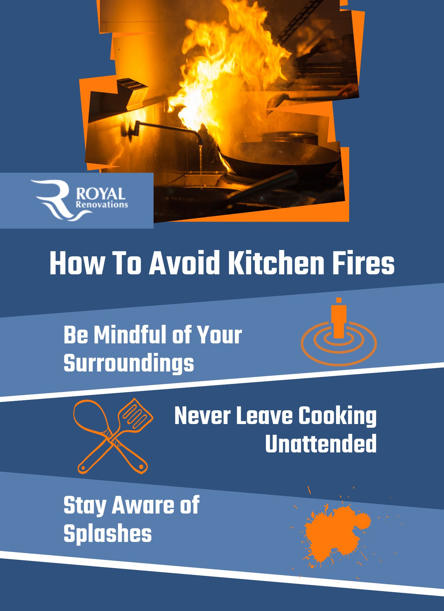 Preventing cooking fires infographic