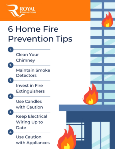 infographic depicting 6 home fire prevention tips